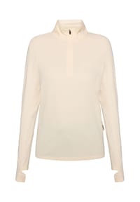 GLOBETROTTER - Langarmshirt Outdoor, Troyer, für Damen - ANTIQUE WHITE MEL.