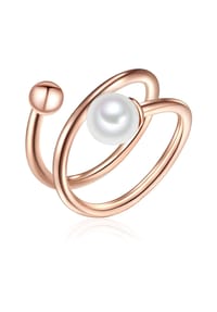 Luluandjane - Damen Ring aus 925/- Sterling Silber in Roségold mit Süßwasser-Zuchtperle - roségold