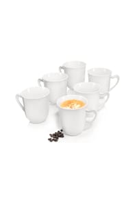 SÄNGER Porzellan Geschirrset Paris - Paris - Weiß - Kaffeebecher Set 6-teilig Füllmenge 330 ml