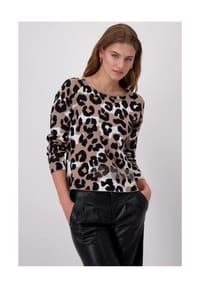 monari - Pullover - milk chocolate gemustert