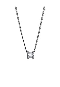 KUZZOÍ - Halskette Herren Erbskette Oxidiert Ring Basic 925 Silber - Silber