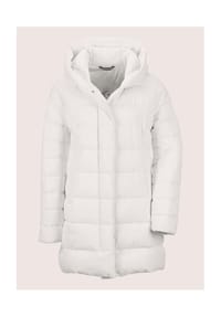 MADELEINE - Lange Steppjacke mit Kapuze - wollweiß