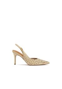 Kazar - Cremefarbene Slingback-Pumps mit durchbrochenem Muster - Creme