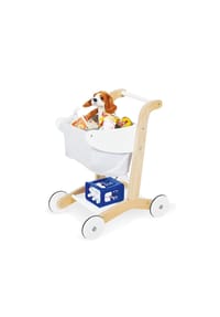 Pinolino® - Erna Einkaufswagen mit Stoffkorb & Rädern - Holzspielzeug - 