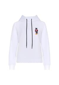 cat e lolette - Weißer Kapuzenpullover mit Katzenmotiv - weiß