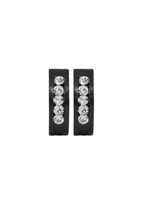 Adelia's Modern Essentials - Ohrringe – Klappcreole aus Edelstahl mit Strass Steinchen - schwarz