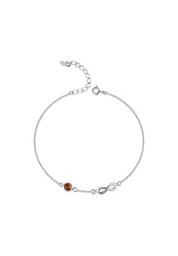zeeme GEMSTONES - Armband 925/- Sterling Silber 1 Bernstein - weiß