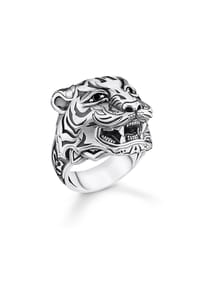 Thomas Sabo - Rebel at heart Ring Tiger silber - silberfarben, schwarz