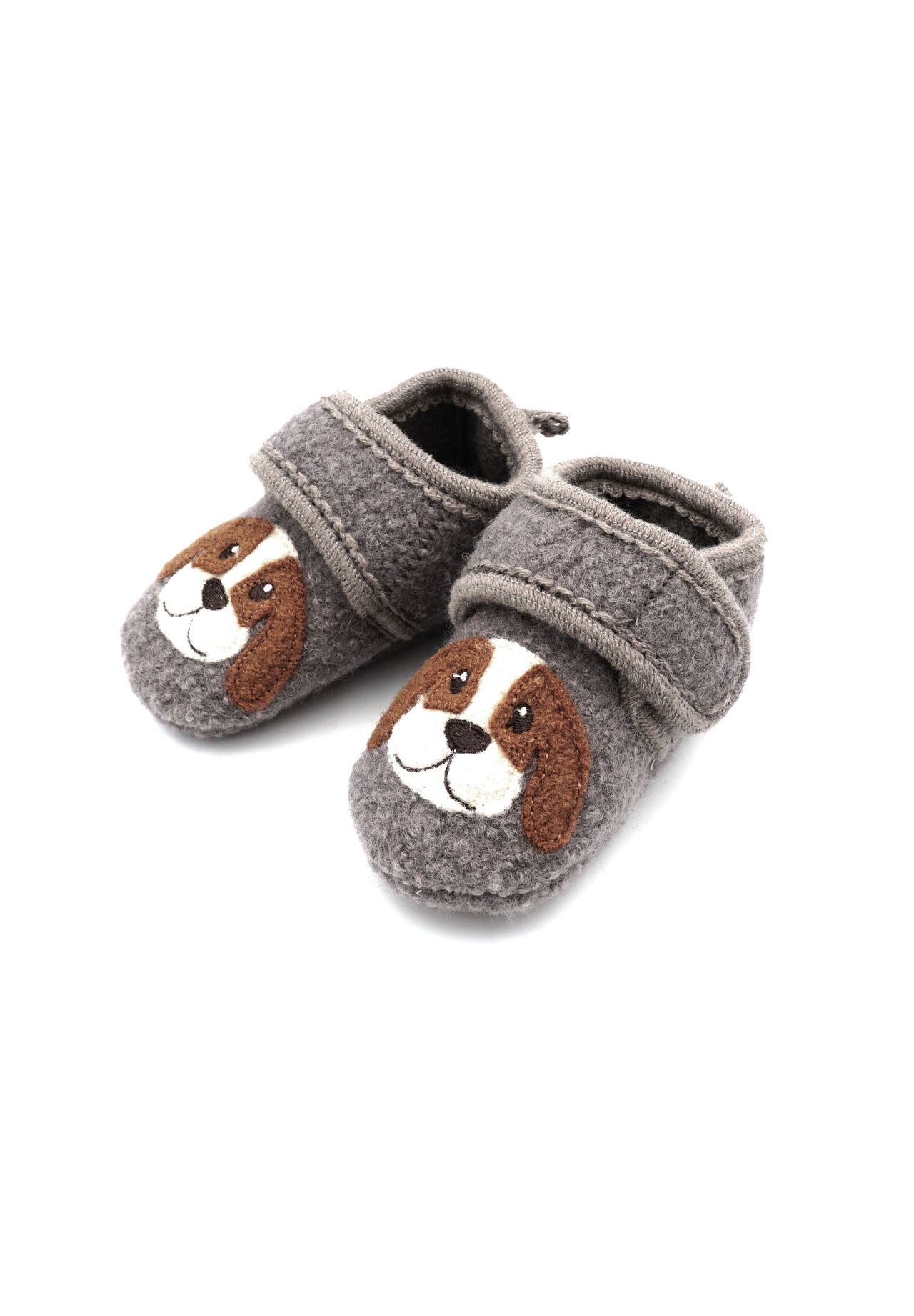 Maximo Lauflernschuhe REH - Wollfleece Hausschuhe Mit Anti-Rutsch-Sohle