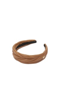 Kazar - Elegantes Leder-Stirnband mit kleinem Monogramm - 
