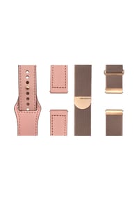 WRISTR - Smartwatch-Armband (2-tlg. Set) Pin kompatibel mit Huawei Watch - Braun / Rosé