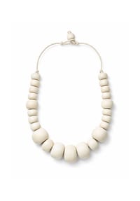 collezione alessandro® - Kurze Kette Offwhite moden-elegante Holzkette - natur