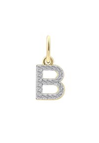 XENOX - Damen Anhänger Buchstabe B, 925er Silber - GELBGOLD