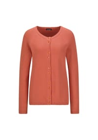 GOLDNER - Cardigan aus Baumwolle, Rundhals - aubergine