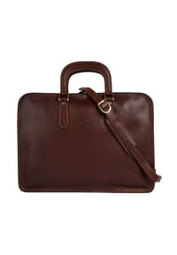 piké - Aktentasche Echt Leder, Made In Italy - braun