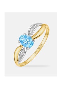 Diamant L'eternel - Ring, mit Blautopas, 375 Gelbgold - gold