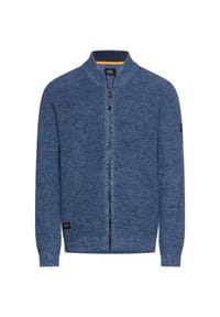 camel active - Kernige Strickjacke aus Baumwollgemisch - Tintenblau