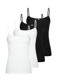 Nina von C. - Spaghetti Top 4er Pack Motion - Beige / dunkelblau