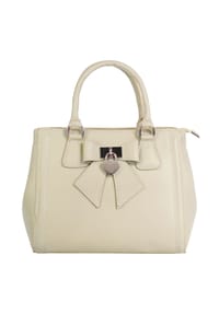 Cluty - Handtasche Echt Leder, Made In Italy - beige