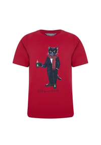 cat e lolette - Rotes T-Shirt Neujahrskatze - rot