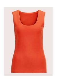 MADELEINE - Ärmelloses Rippen-Top - blutorange