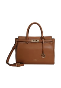 L.CREDI KONSTANZE - Shopper, Kunstleder, Reißverschluss, für Damen - COGNAC