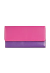 Mywalit - Tri-fold Zip Wallet Geldbörse Leder 17 cm - black-pace
