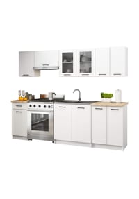 Akord - Oliwia Küchenmöbel-Set mit Vitrinenschrank und Arbeitsplatte - beton