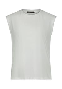zero - Rundhals-Shirt mit Schmuckkanten - Brilliant White