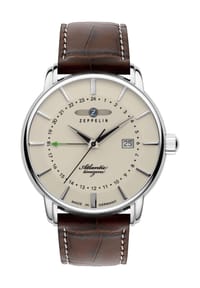 ZEPPELIN ATLANTIC TIMEZONE - Herrenuhr "8442-5" - SILBER/BRAUN