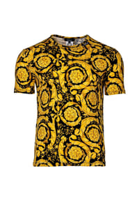 VERSACE - Herren T-Shirt - BAROCCO, Unterhemd, Rundhals, Stretch Cotton, Barock-Muster - Gold/Schwarz