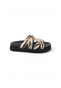 Apple of Eden - Sandale REMI Hochwertige Ledersandale mit modernem Design - BEGE-BLACK