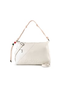 Desigual. Half - Half Schultertasche 40 cm - white