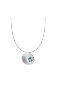 VANDENBERG - Damen Kette mit Anhänger, 925er Silber mit Blautopas - SILBER
