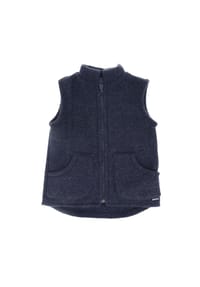 maximo® - GOTS MINI-Weste, Wollfleece  Jerseyfutter, Reißverschluss - braunmeliert