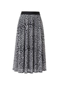 comma, - Faltenrock, 3/4-lang, Gummibund, für Damen - 99A1 GREY/BLACK