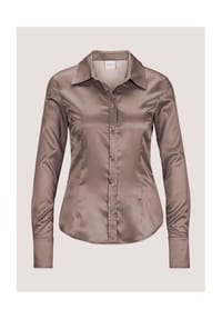 MADELEINE - Hemdbluse mit glänzendem Finish - kiesel