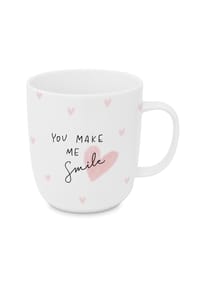 ppd - Henkelbecher Make me Smile Mug 2.0 D@H, Weiß / Rosa, 400 ml - Mehrfarbig