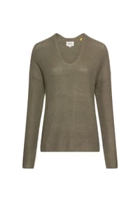 camel active - Strickpullover mit V-Ausschnitt - Flammenrot