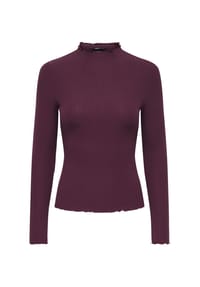 ONLY® - Langarmshirt Emma, Stehkragen, Ripp-Design, für Damen - 177912 FIG
