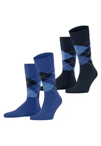 Burlington - Everyday Socken, 2er Pack, Argyle-Muster, für Herren - 3390 LIGHT GREY MEL.