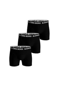BJÖRN BORG - Herren Boxershorts, 3er Pack - Cotton Stretch Trunks, Big Logo, Unterhose, Baumwolle - Blau/Weiß