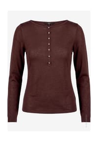 zero - Langarm-Shirt mit Knopfleiste - Chocolate Plum