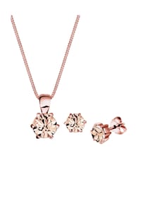 elli. - Schmuckset Basic 925 Sterling Silber Rosé-Vergoldet, Mit Kristallen Von Swarovski® - Weiß