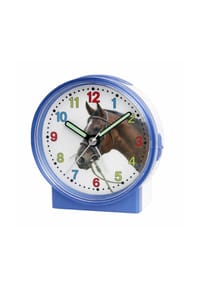 Atlanta by PARAGON - Kinderwecker ohne Ticken mit Pferde-Motiv - 2926/5 (Blau) - Blau