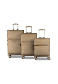 WORLDPACK Kyoto - Kyoto 4 Rollen Kofferset 3-teilig mit Dehnfalte - beige
