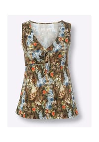 heine - Shirttop - khaki-ecru-bedruckt