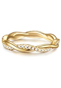 TRILANI 1934 - Ring Sterling Silber gelbgold Zirkonia weiß - gelbgold