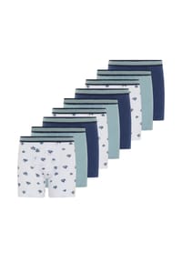 SCHIESSER - Retro Short / Pant 9er Pack 95/5 Organic Cotton - Weiß / Blau / Grün