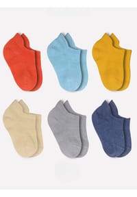 bistyle® - Baby-Sneaker-Socken Basic 6er-Pack, GOTS-zertifiziert, hoher Baumwollanteil - Blau/Ecru/Grau